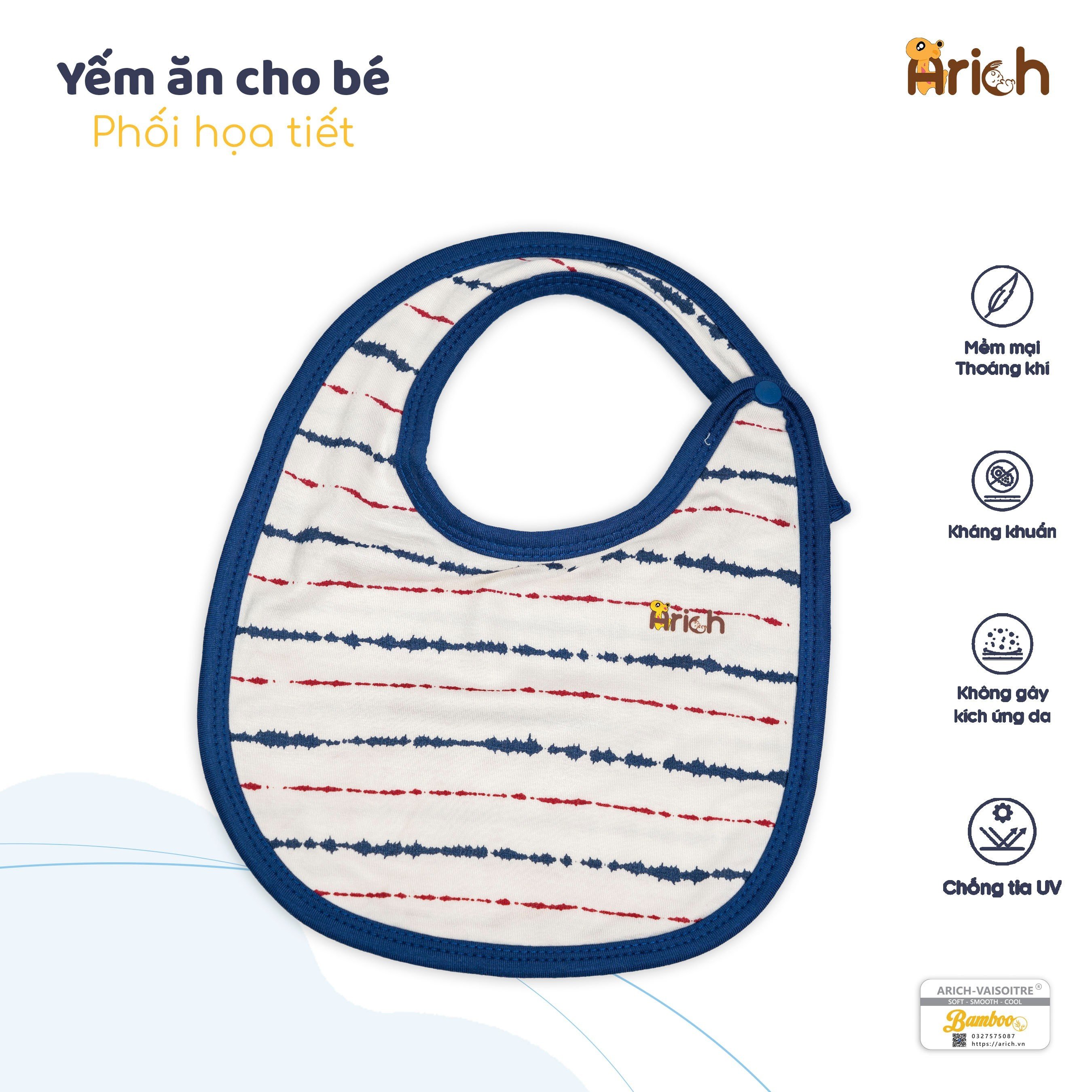 Yếm ăn vải sợi tre cao cấp Arich