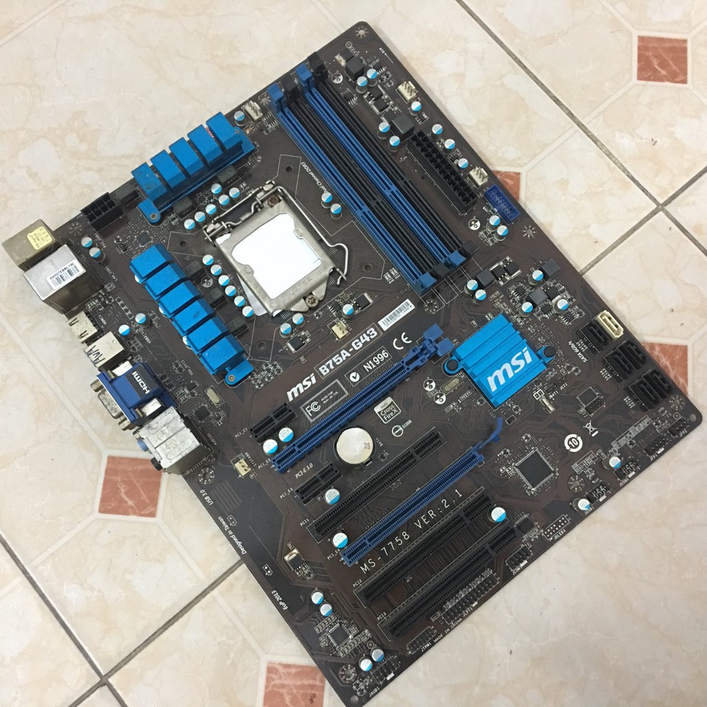 Main Msi B75A G43 Full Size Màu Xanh Socket 1155
