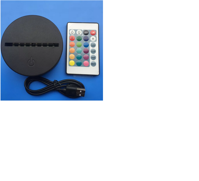 Đế Đèn LED 3D 16 Màu Cảm Ứng + Remote