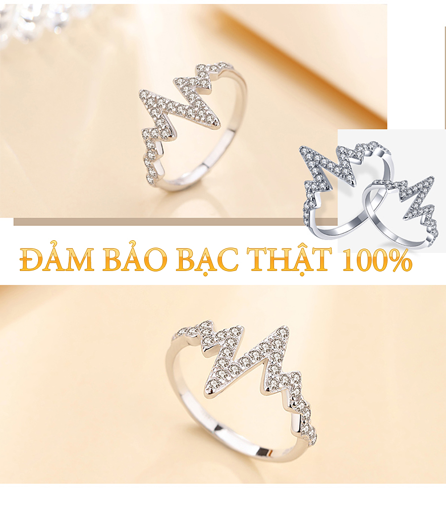 Nhẫn bạc nữ PANMILA: Nhịp đập - Nhẫn bạc cao cấp (TS-NN.A1)