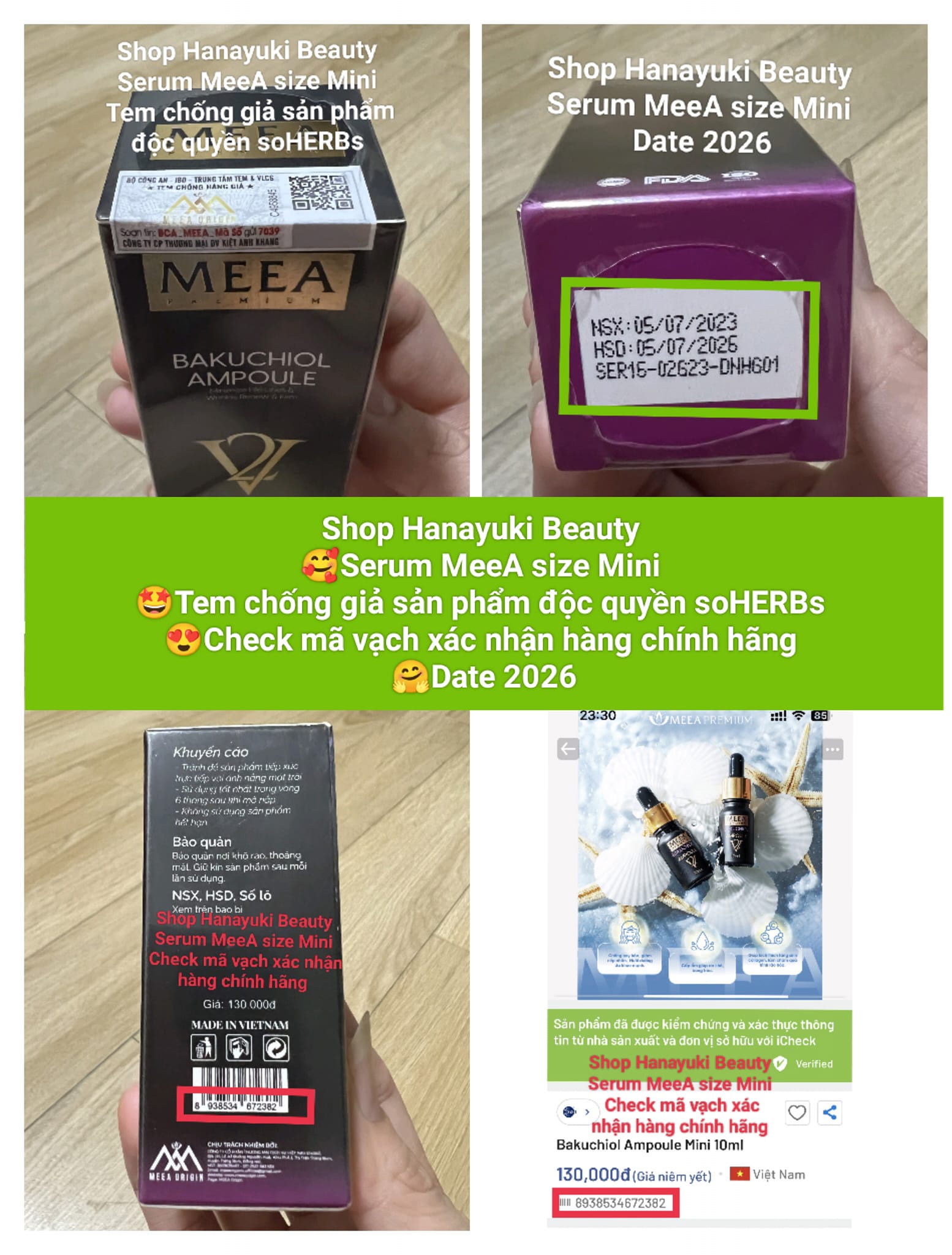 [TẶNG VOUCHER 8%+QUÀ] [Chính Hãng-Date 2027] Serum Tinh Chất Bakuchiol Ampoule V2 Meea Organic [MINI 10ML, LỚN 30ML]