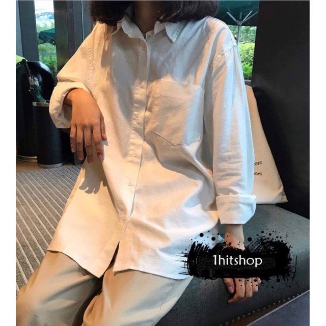 ❤️BIG SALE SIÊU RẺ SIÊU CHẤT ❤️ Áo Sơ Mi Trắng Trơn Basic Oversize Nam Nữ Học Sinh K8I5