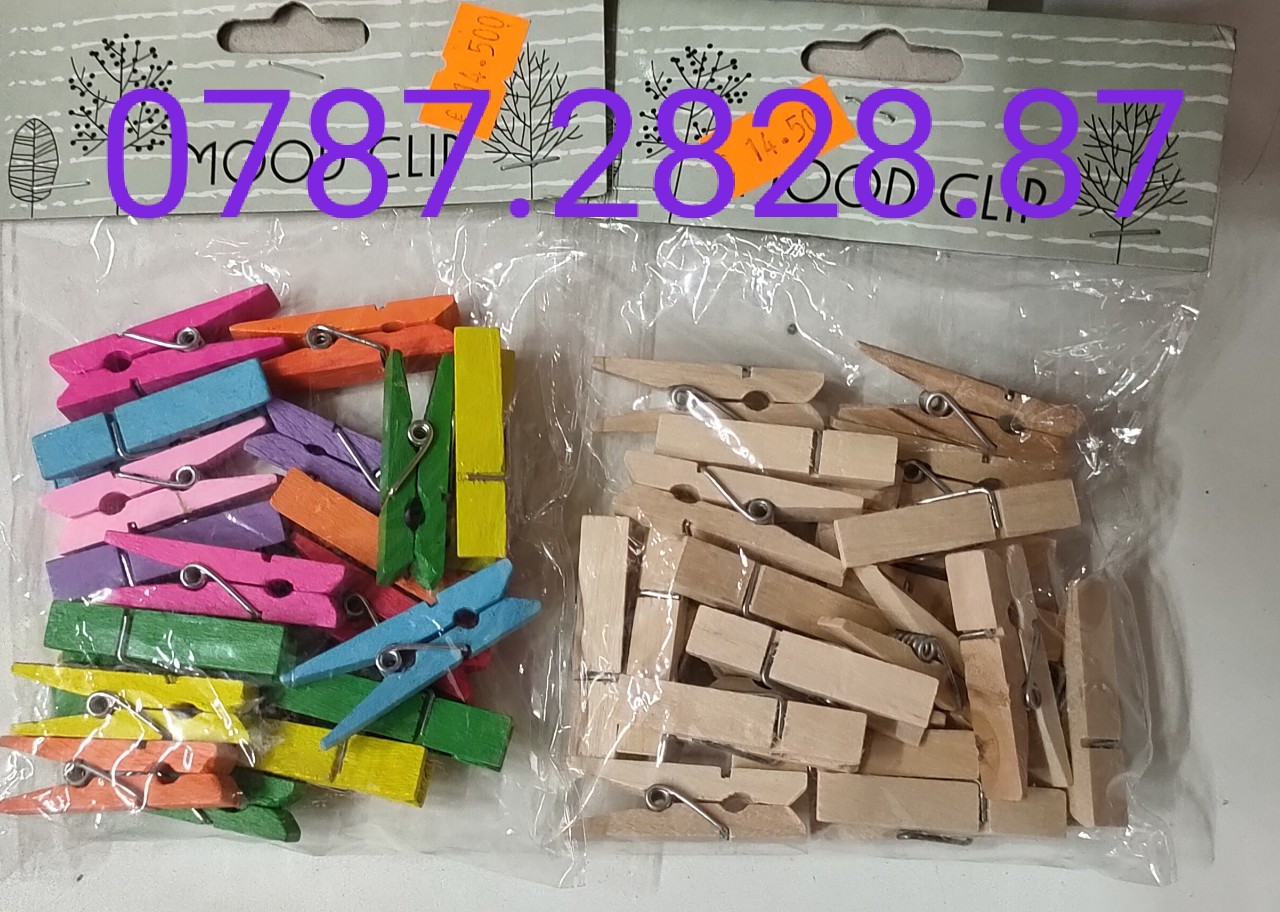 Set 20 cái kẹp gỗ nhiều màu (01 túi)