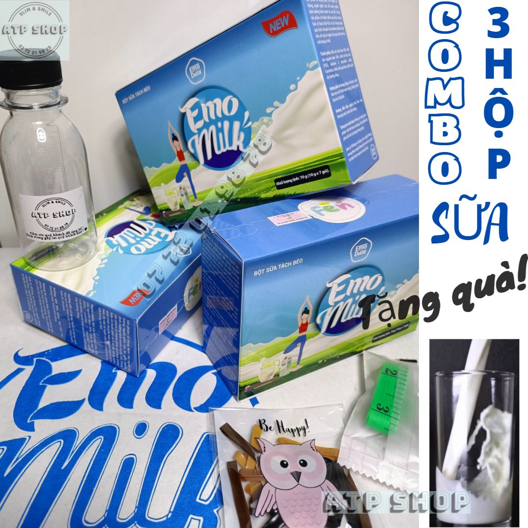 COMBO SỈ 3 Hộp EMOSLIM VỊ SỮA