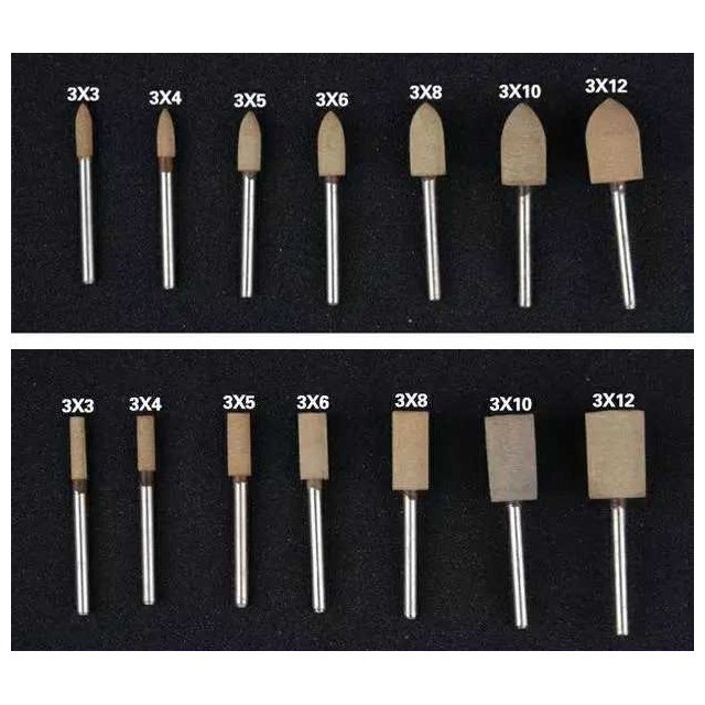 Bộ 14 mũi mài mini da bò-đường kính trong 3mm