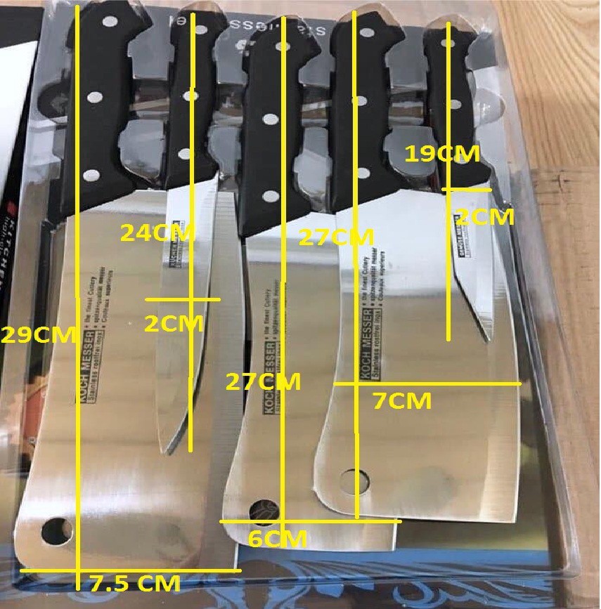 BỘ DAO KITCHEN KNIFE 5 MÓN MADE IN THÁI LAN SIÊU BÉN
