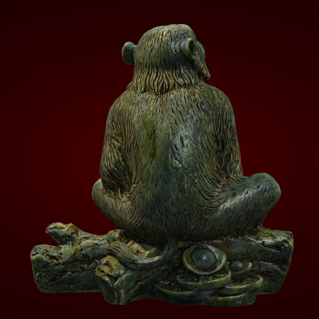 Tượng con khỉ - CV 053(xanh vân đá)