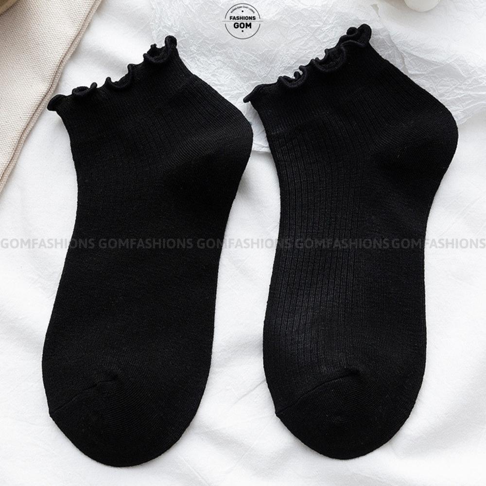 Combo 5 đôi tất cổ ngắn nữ cổ tai bèo, vớ nữ ngắn cổ chất liệu cotton hút ẩm thoáng khí mềm mịn -ngancobeo-five-2004-cb5
