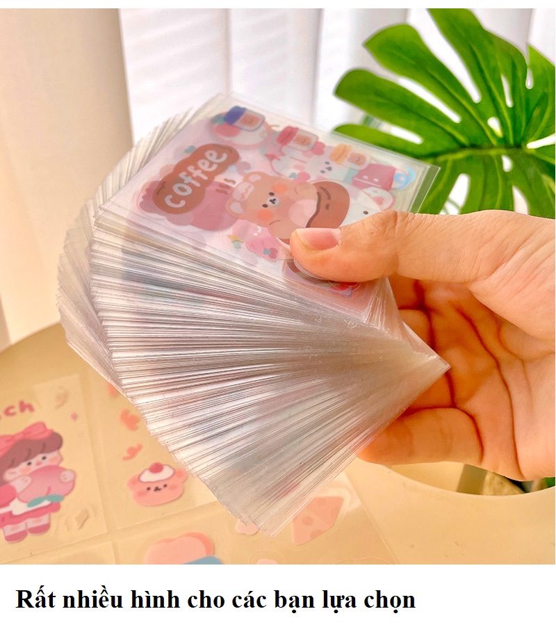 Combo 5 tấm sticker dán trang trí hoạt hình( giao ngẫu nhiên)