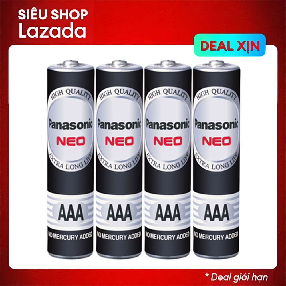 Bộ 4 pin AAA Panasonic R03NT - Pin than carbon 1.5V, không chảy nước