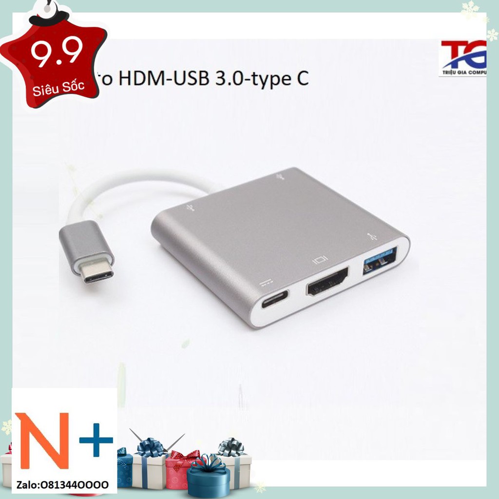 Cáp chuyển Type C sang HDMI và USB 3.0