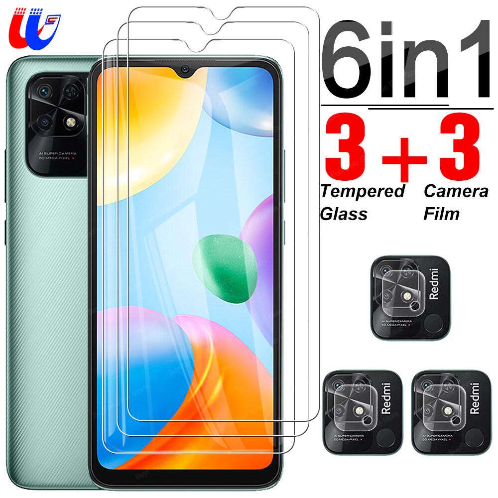 6 in 1 Tempered Glass For Xiaomi Redmi 10C Full Cover Screen Protector Lens Film For Redmi 10C Redmi10C 6.71" Safety Glass