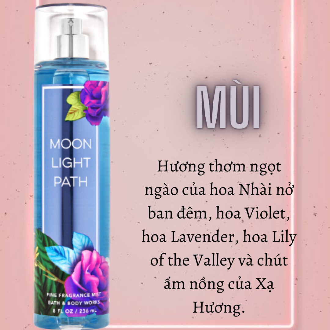 [HCM]Xịt thơm toàn thân Bath and Body Works Moonlight Path (236ml)
