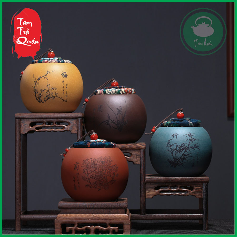 Hũ bình đựng trà gốm Nghi Hưng 500ml