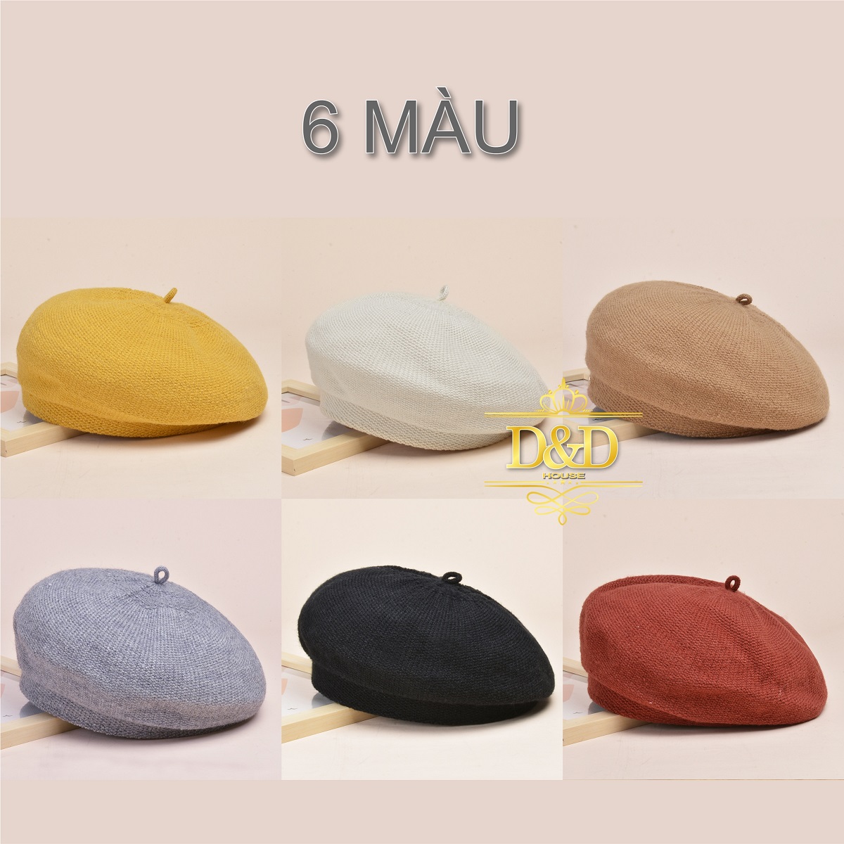 [HCM]Mũ nón nồi beret nữ vải len nhiều màu