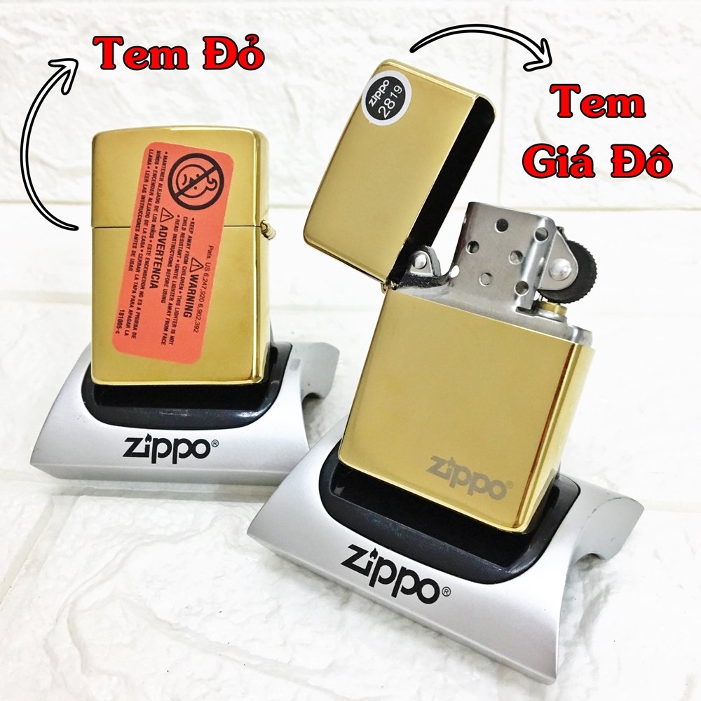 [HCM]BẬT LỬA ZIPPO USA TRƠN BÓNG - RUỘT USA (CÓ TEM ĐỎ VÀ TEM GIÁ ĐÔ) - (XÀI XĂNG) #VÀNG