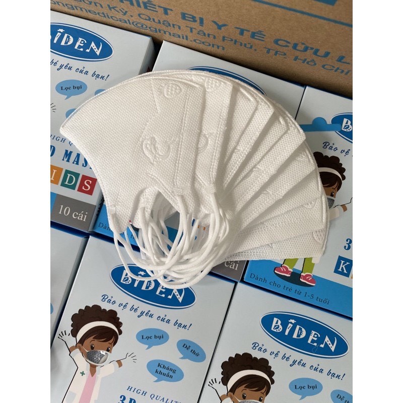 Khẩu trang Biden 3D cho bé (Hộp 10c)