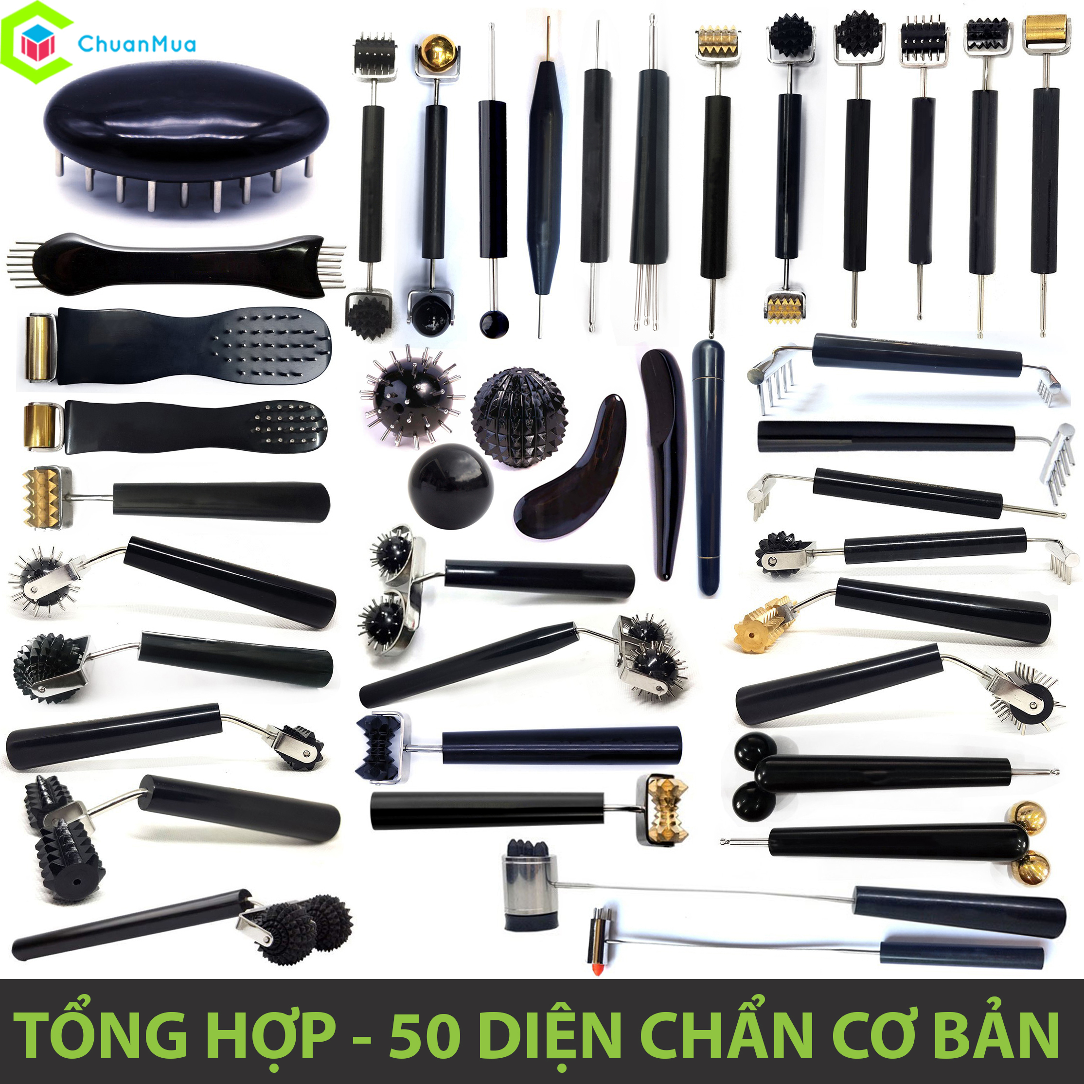 Synthetic 99 pieces of Bui Chau diagnostic instrument (Horn Wind shaving, double roller, apricot hammer, starfish tree, etc.) Chuanbuy gda170