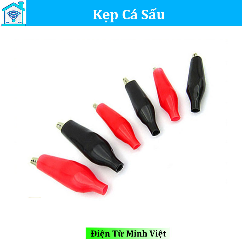 Bộ 10 Đầu Kẹp Cá Sấu 2.6cm ( 5 Đỏ - 5 Đen )