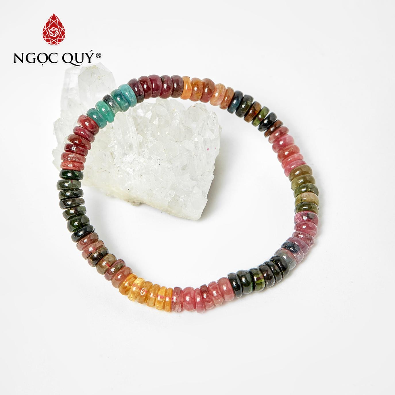 Vòng tay đá tourmaline đa sắc đk 52mm - Ngọc Qúy Gemstones