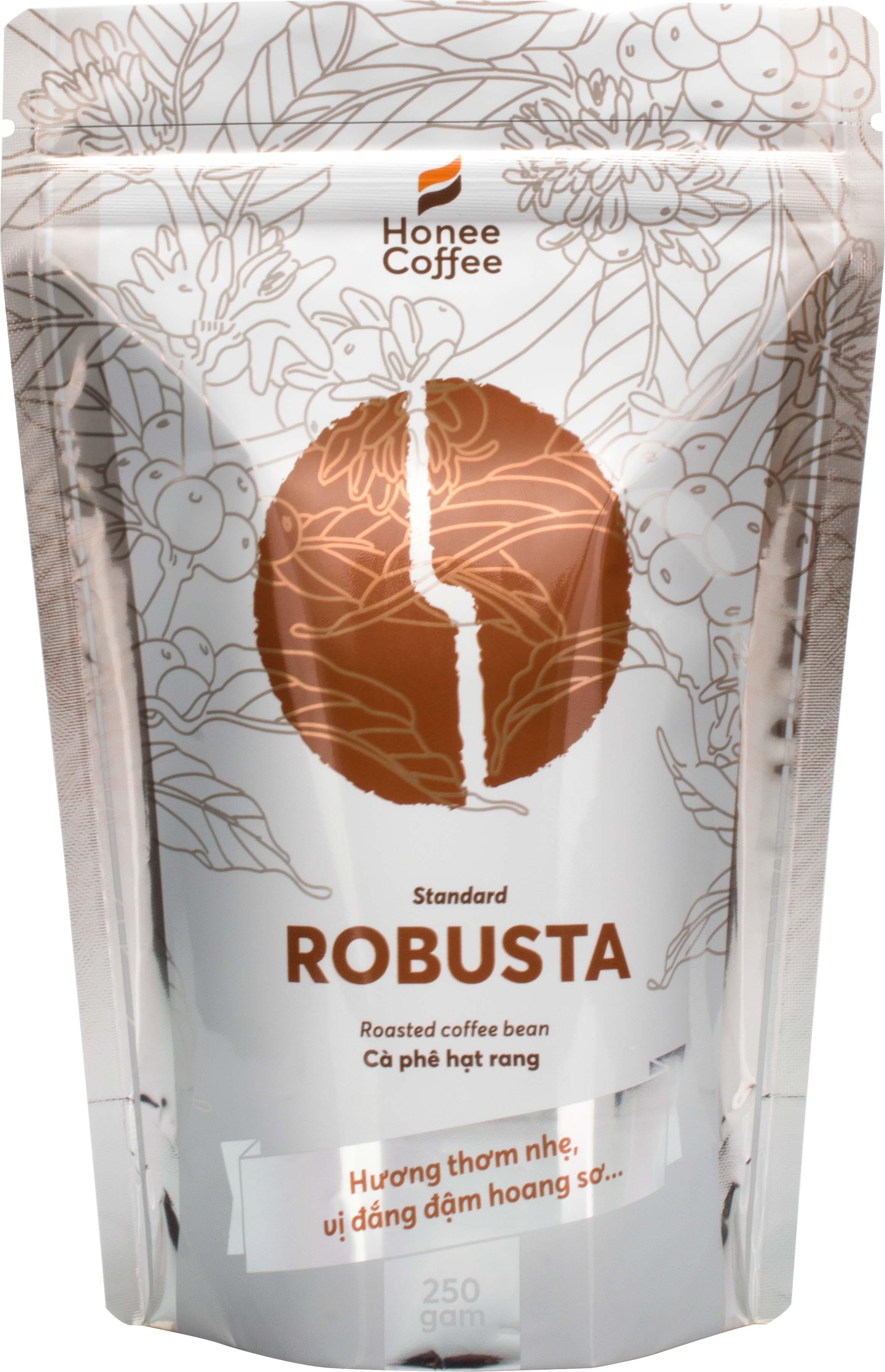Cà Phê Hạt Rang Robusta Cơ Bản -  250g/500g/1kg - Honee Coffee
