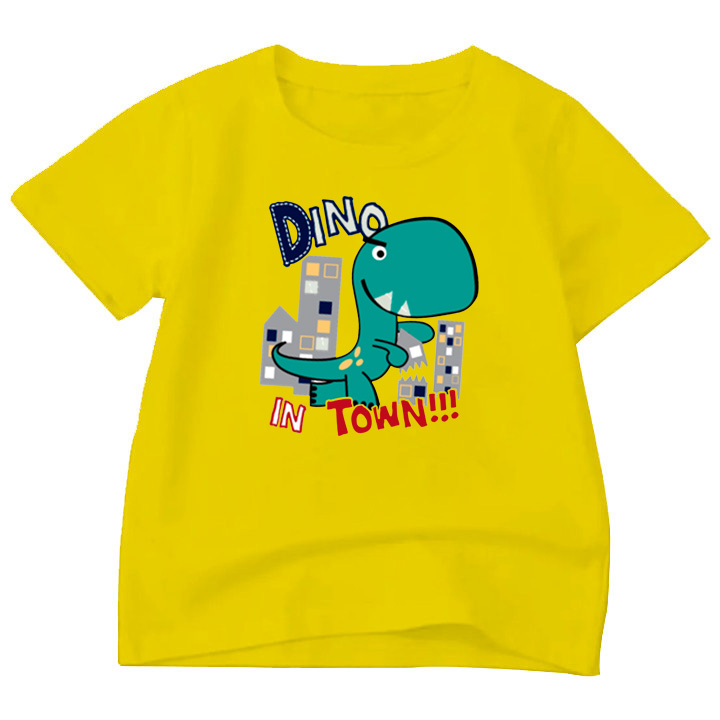 [HCM]Áo Thun bé trai in hình Khủng Long Dino vải polly cotton dày mịn ABTM102