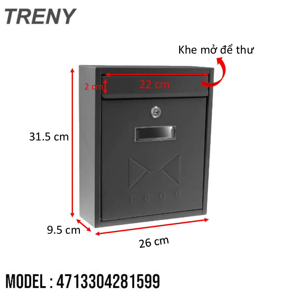 Hộp thư treo tường, hộp thư góp ý, chất liệu kim loại cao cấp với hai tông màu chính xám và đen, treo trước nhà, công ty
