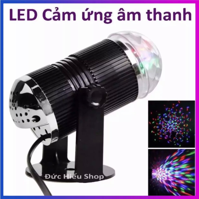 Đèn led 7 màu vũ trường cảm ứng nhạc, bóng đèn led trụ xoay - đèn led xoay 7 màu sân khấu chớp theo nhạc.