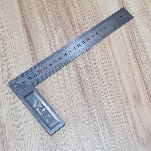 Thước Kim Loại Đo Độ Vuông Góc Dài 25cm Kim Cương