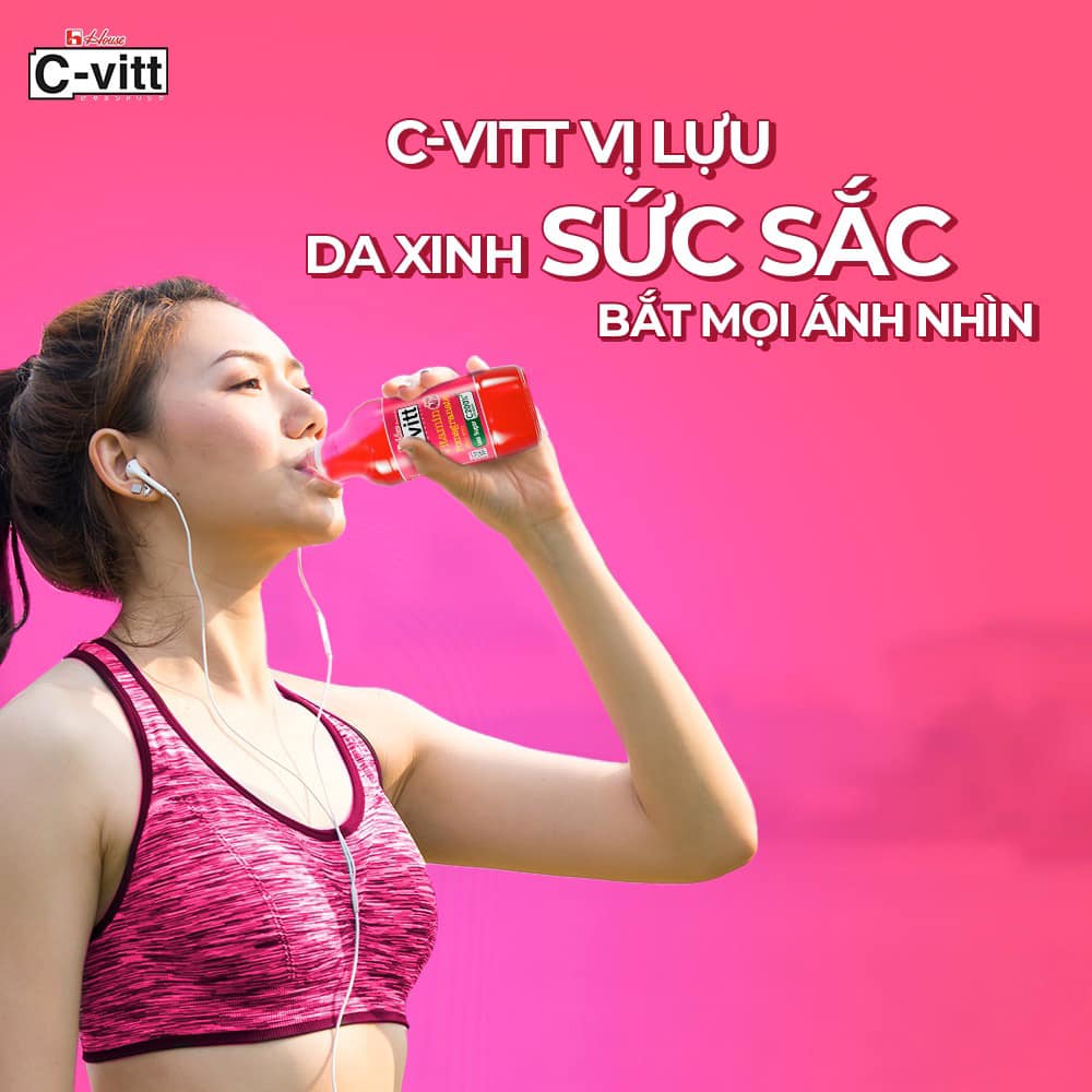 Nước lựu vitamin C C-VITT - Bổ sung Vitamin C - Tăng đề kháng, giảm stress, sáng da tự nhiên - Chai 140ml