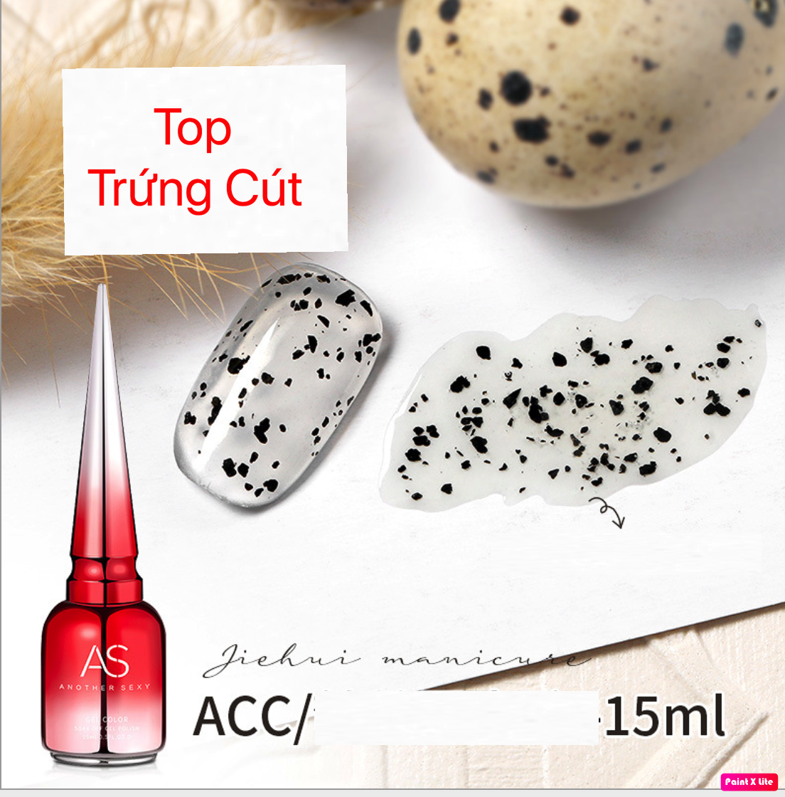 Sơn gel as top trứng cút mã acc 15ml