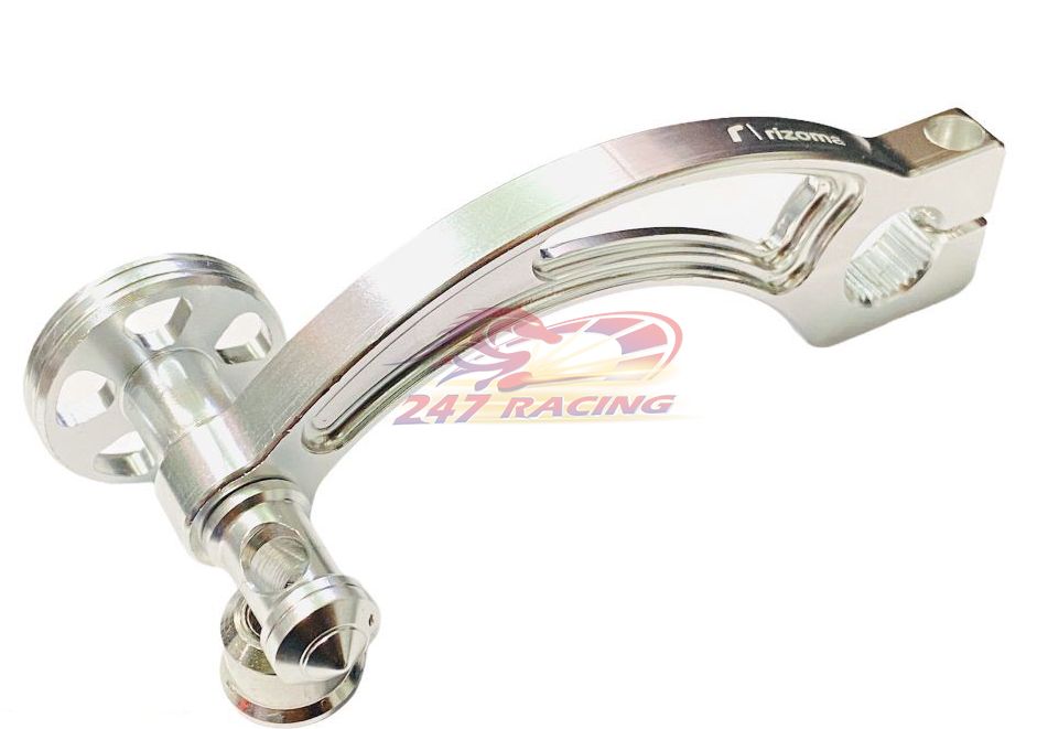 Càng Thắng Sau Nhôm CNC Cong RZM gắn Xe Máy màu bạc