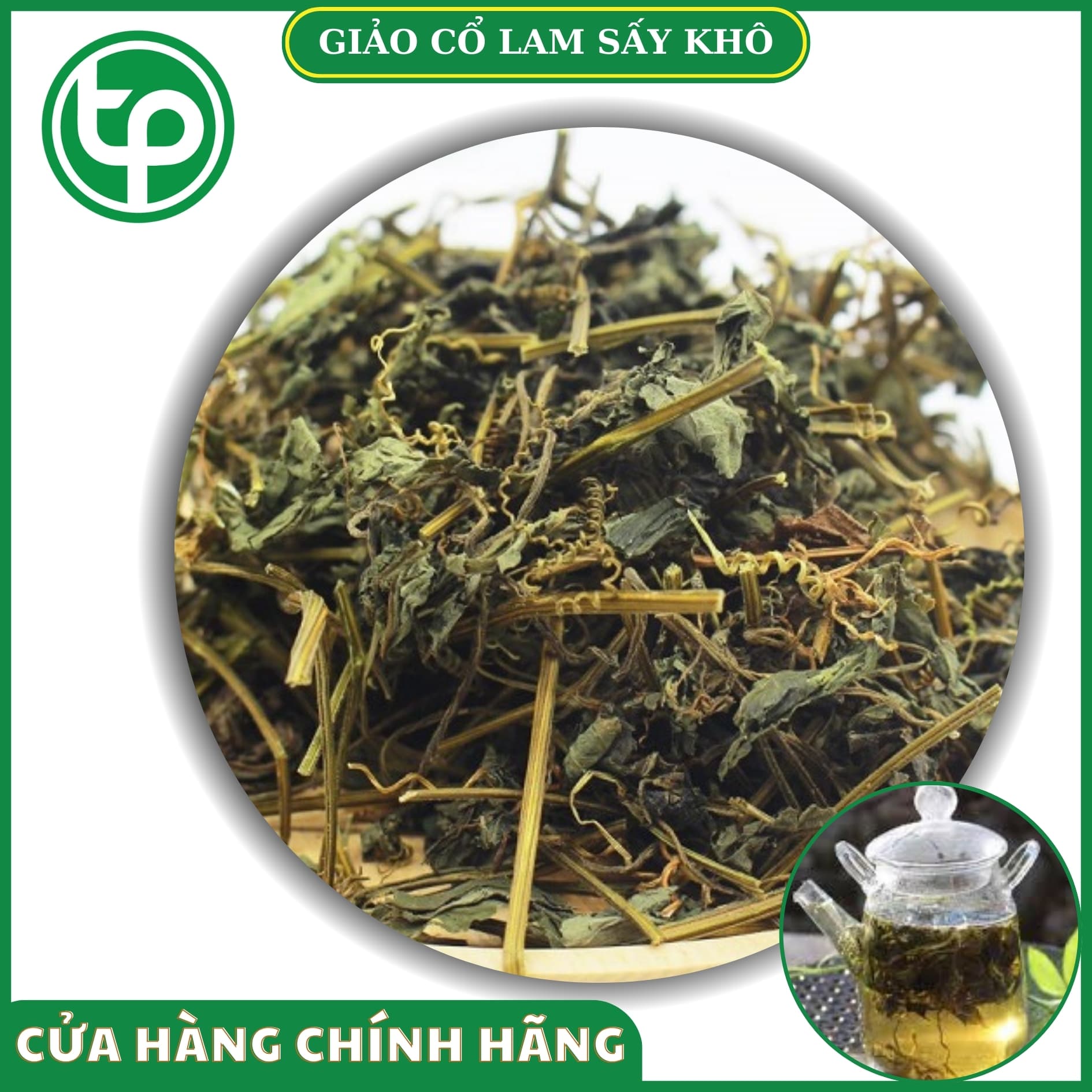 [Trà khô cao cấp] Giảo cổ lam 5 lá túi lớn loại 1kg - Thảo Dược Tấn Phát