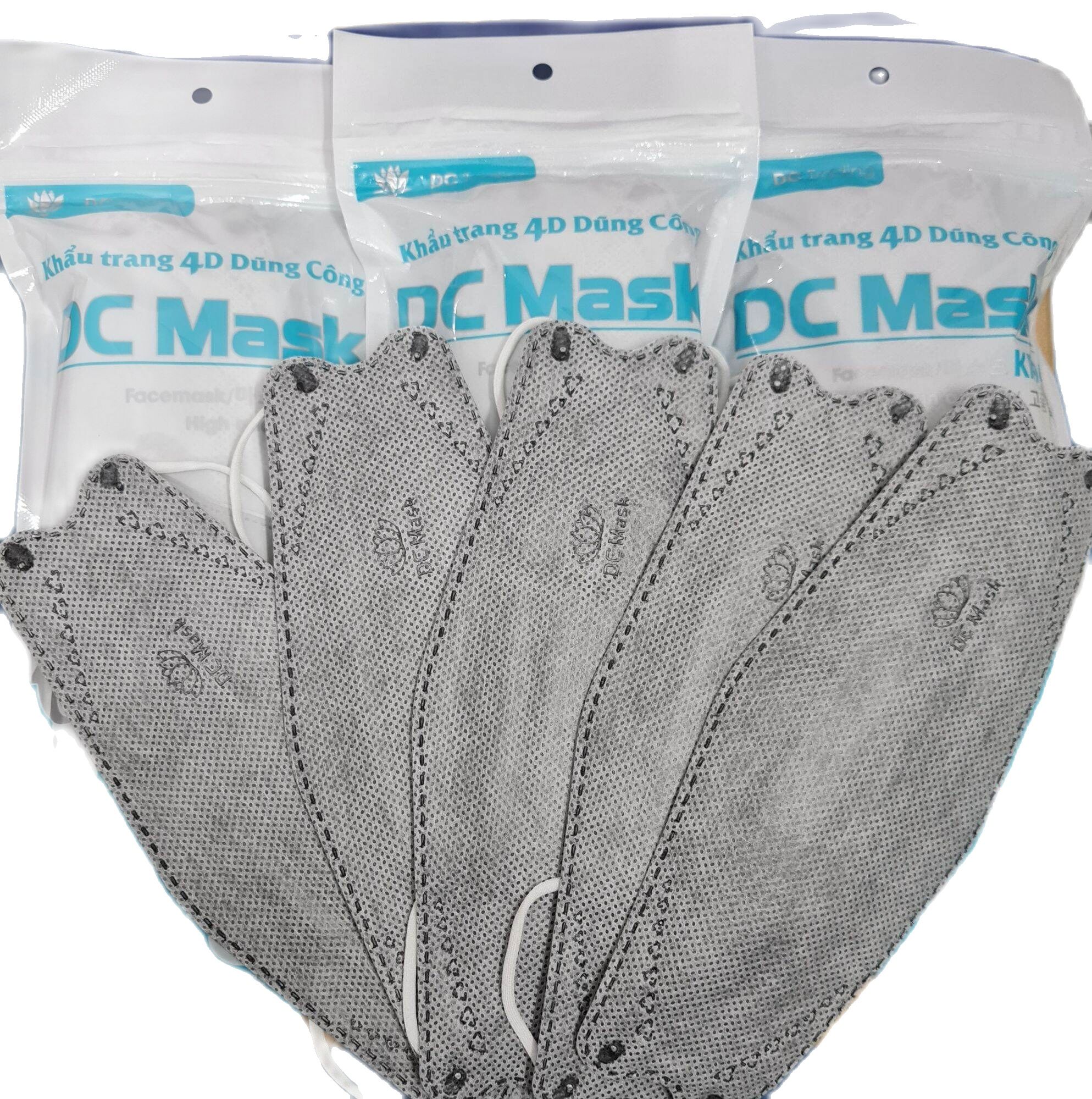 Khẩu trang Kf94 DC Mask màu XÁM (thùng 300 chiếc)