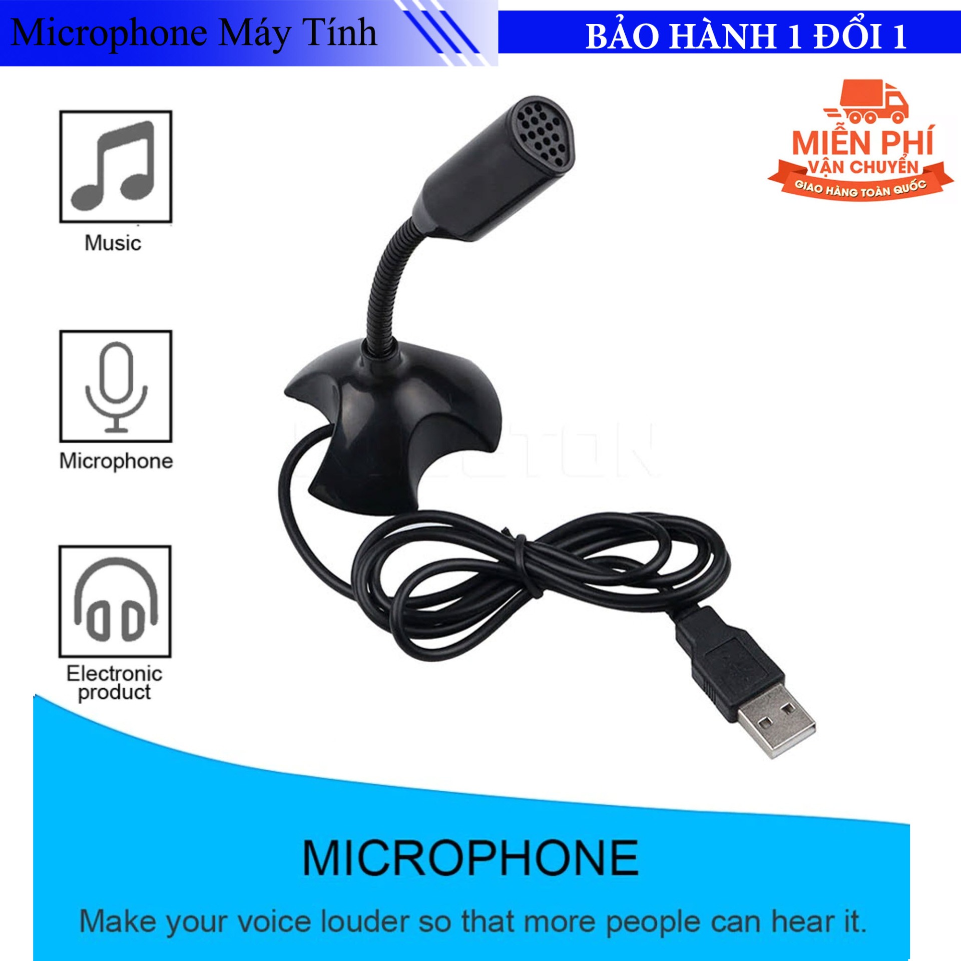 Miên Phi Vân Chuyên - Micro Mini M306 Cho Máy Tính PC, Laptop Cổng USB Công Nghệ Lọc Tiếng Ồn Cao Cấp