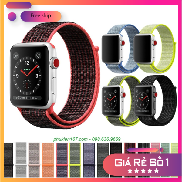 [Sport Loop] Dây vải dù Nylon Apple Watch series 7/6/5/4/3/2/1/SE, đồng hồ T500, W26, W6, W46, HW12... - Chống thấm nước - Size 38/40/41-42/44/45mm