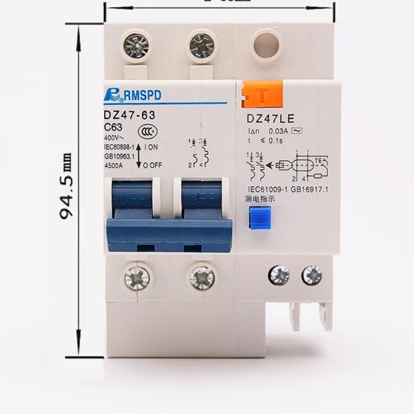 Aptomat chống giật 2P dòng điện 63A /220v
