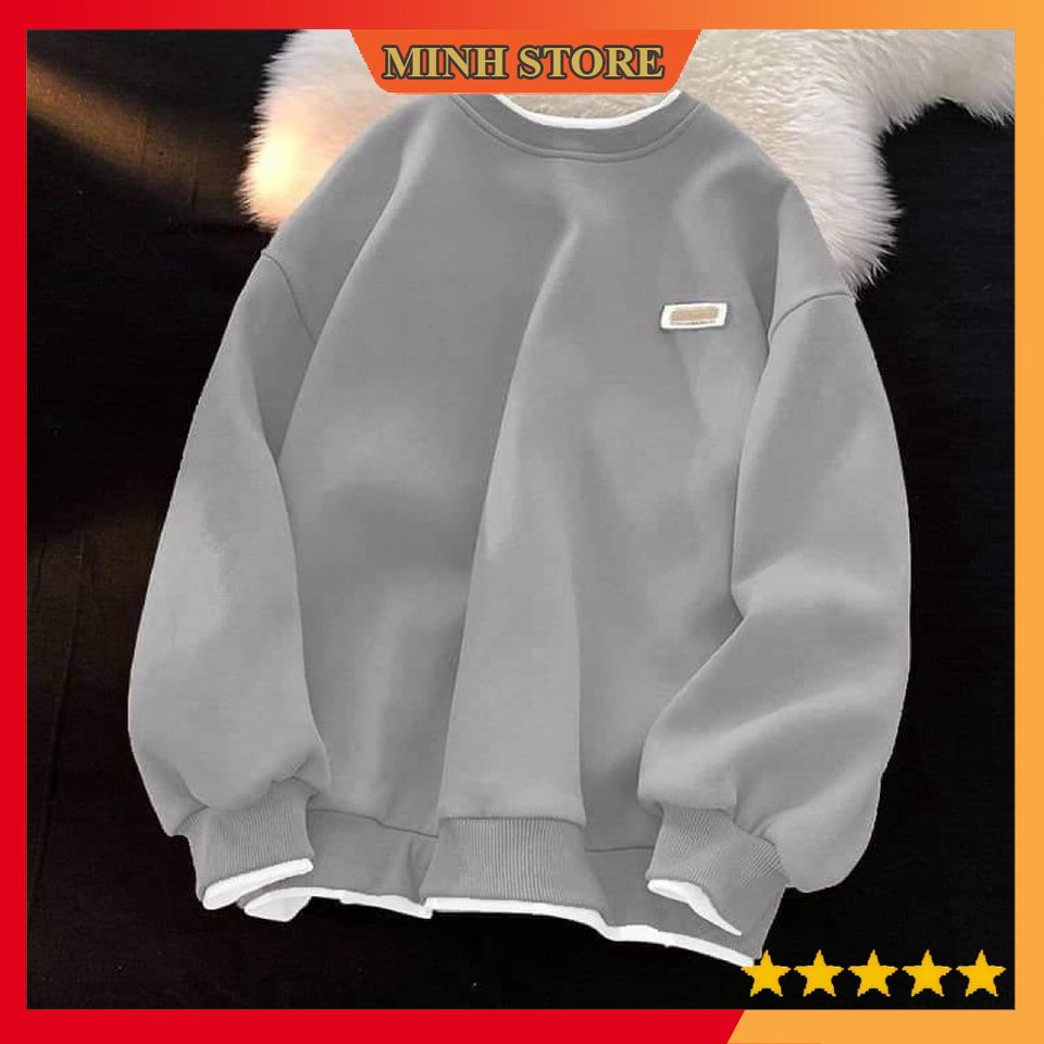 Áo sweater nam nữ dài tay phom rộng Áo sweater form rộng nam nữ cổ tròn AD02 - MINHSTORE66
