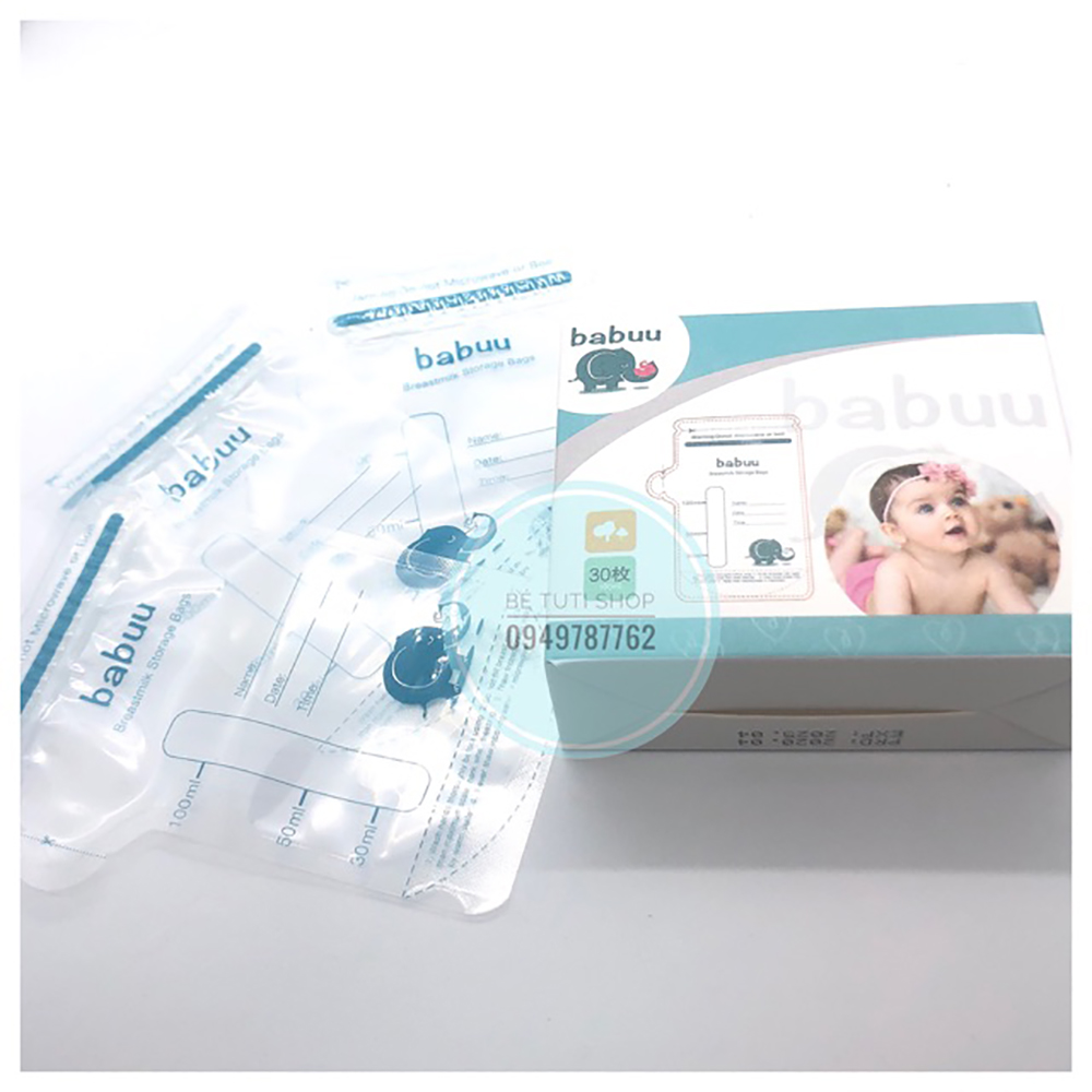 Túi trữ sữa Babuu hộp 30 túi 100ml