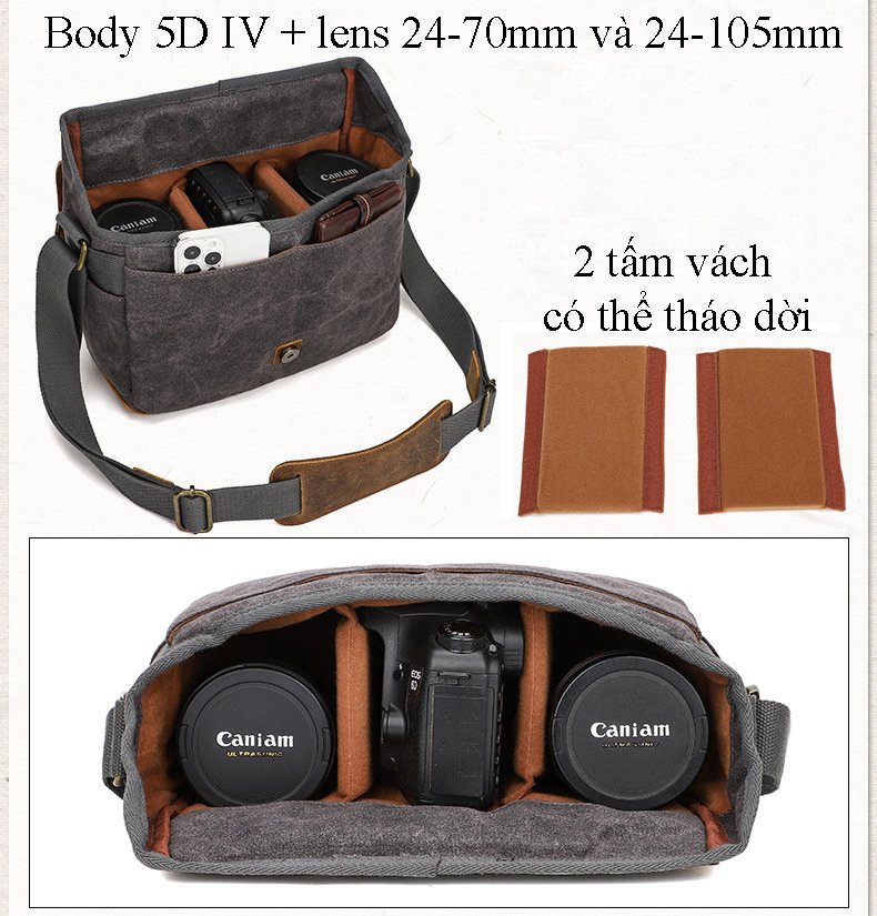 Túi đựng máy ảnh vải canvas 866