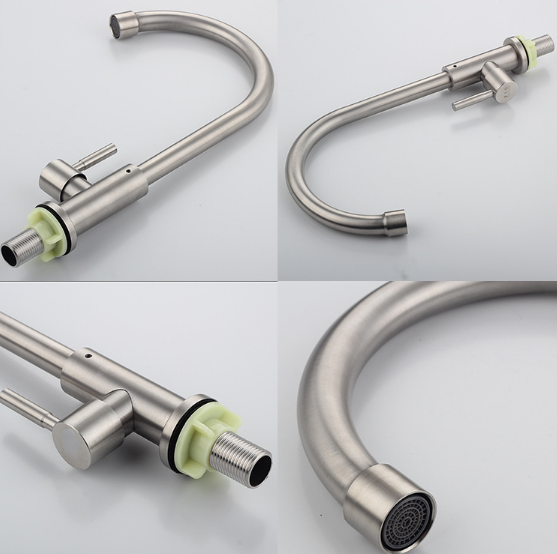 Vòi rửa chén, bát lạnh cần cứng tròn Inox 304 CLI01-2 phi 18