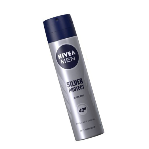 Xịt Ngăn Mùi NIVEA MEN Silver Protect Phân Tử Bạc Ngăn Khuẩn Gây Mùi Vượt Trội (150 ml)