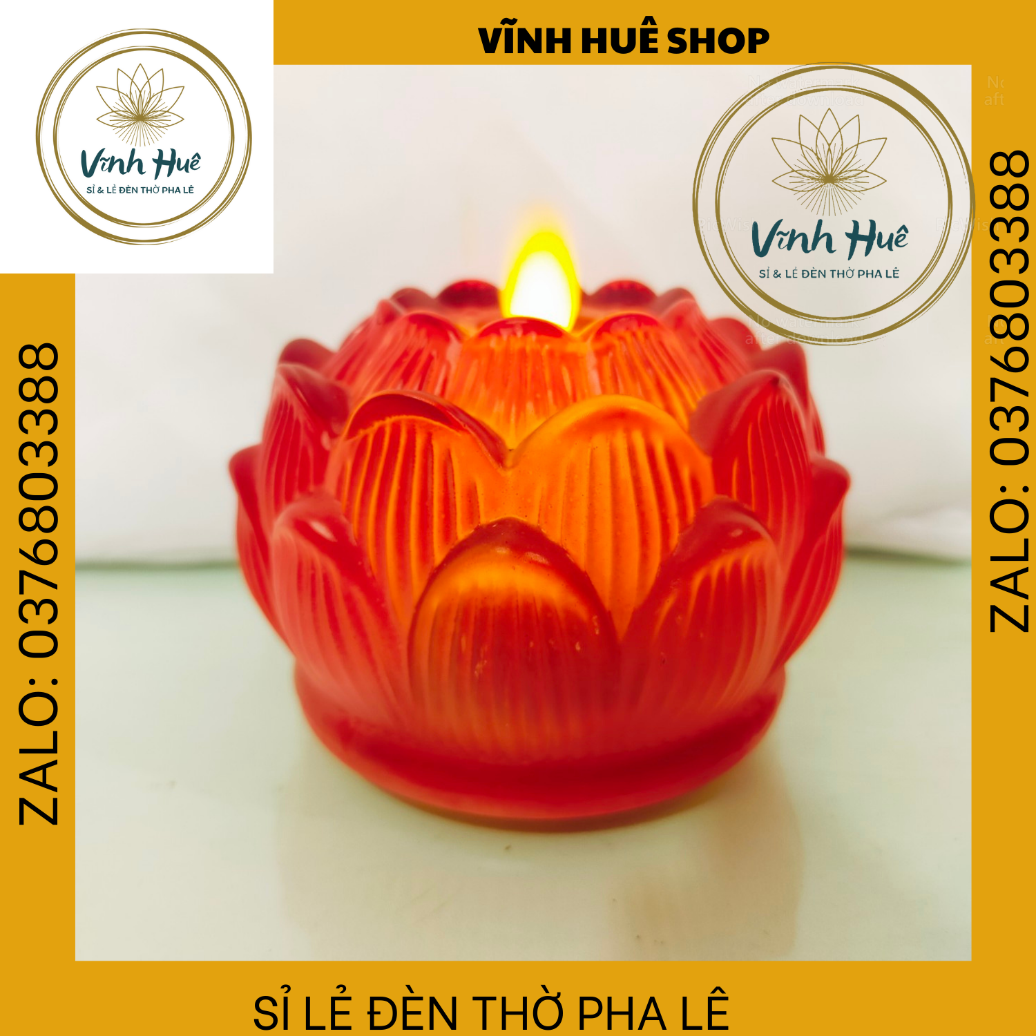 Nến pin, nến điện tử, hoa sen lưu ly 7cm