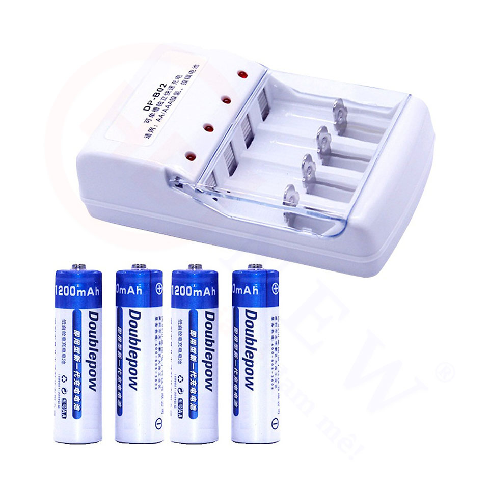 Bộ sạc 4 pin tiểu pin đũa AA-AAA Doublepow DP-B02
