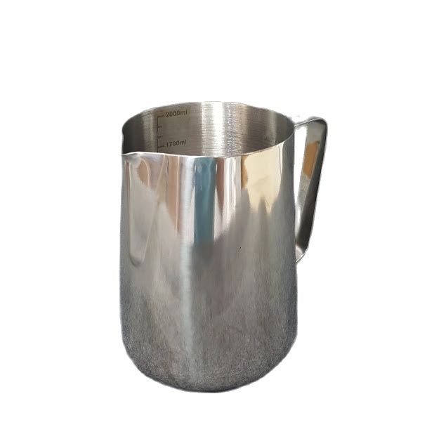 Stainless steel mug with 2 liters capacity scale