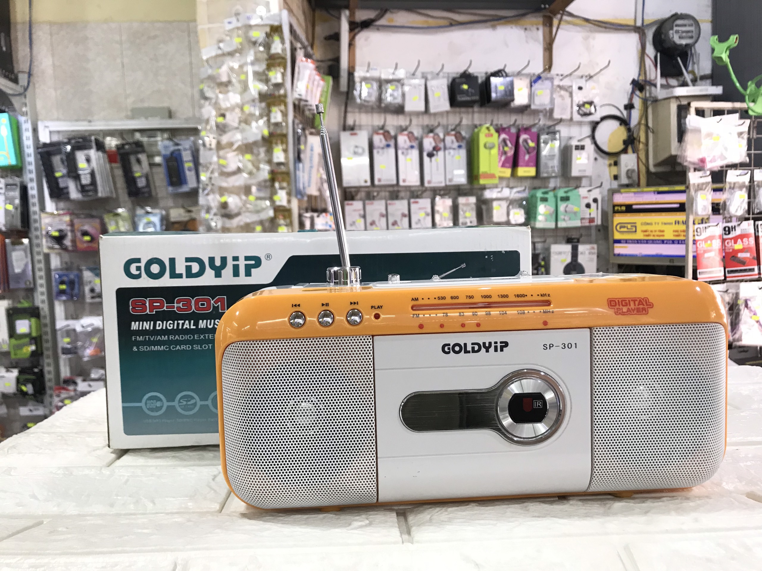 LOA HÁT USB,THẺ NHỚ,RADIO GOLDYIP SP-301 CÓ FM,AM