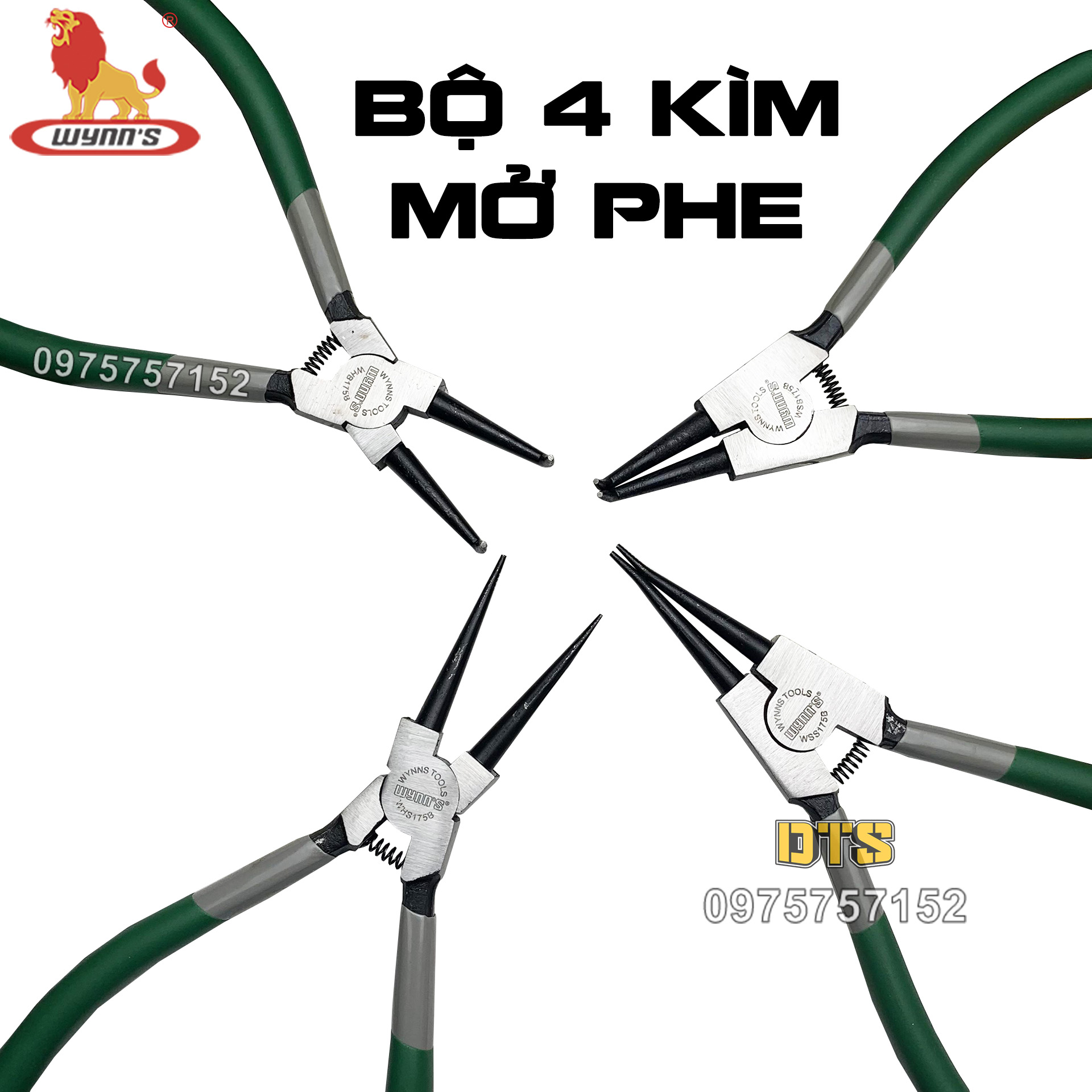 Kìm mở phe trong phe ngoài, mũi thẳng mũi cong công nghiệp WYNN'S 7 inch, kìm phanh thép Carbon cao cấp, kềm phe chuyên nghiệp, độ chính xác cao, kìm phe trợ lực, kìm bóp phe ra, kềm mở phe vòng trong, kìm mở phanh ngoài, kim mo phe