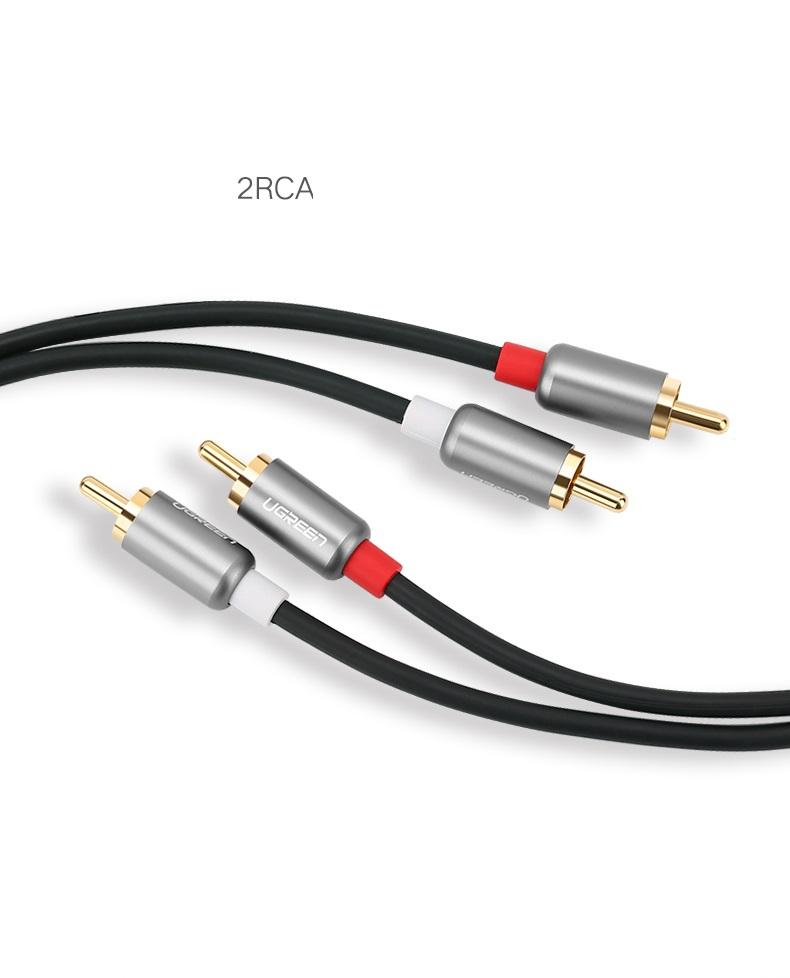 Cáp AV 2 đầu hoa sen 2M UGREEN 10518 - UGREEN 10518 - AV104 2RCA