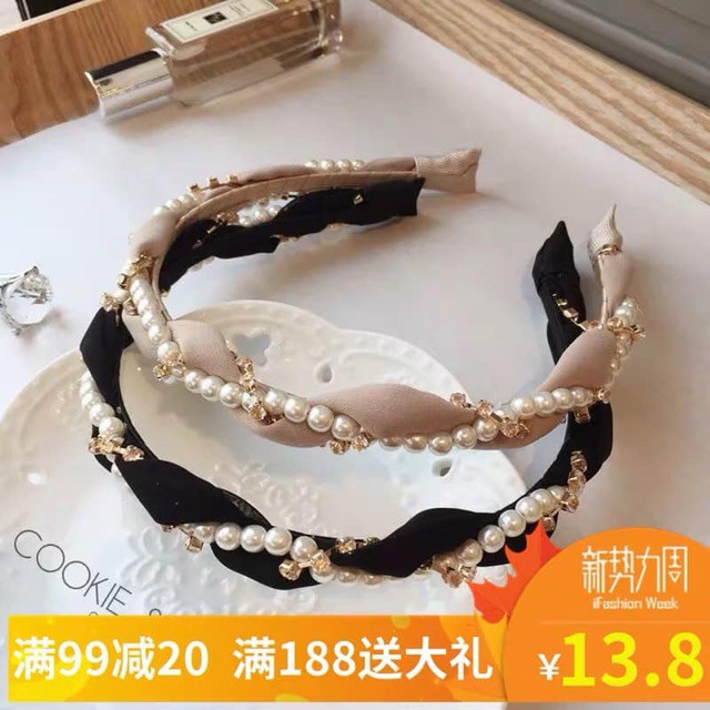 Bờm tóc đính đá và hạt tròn siêu xinh
