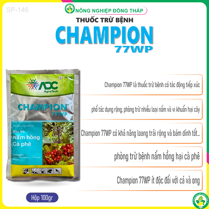 CHAMPION 77WP – Trừ Nấm hồng Cà phê